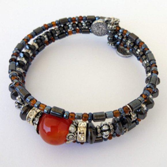 Agate Stone Watch Type Bracelet Hand Made - Picture 2 of 4